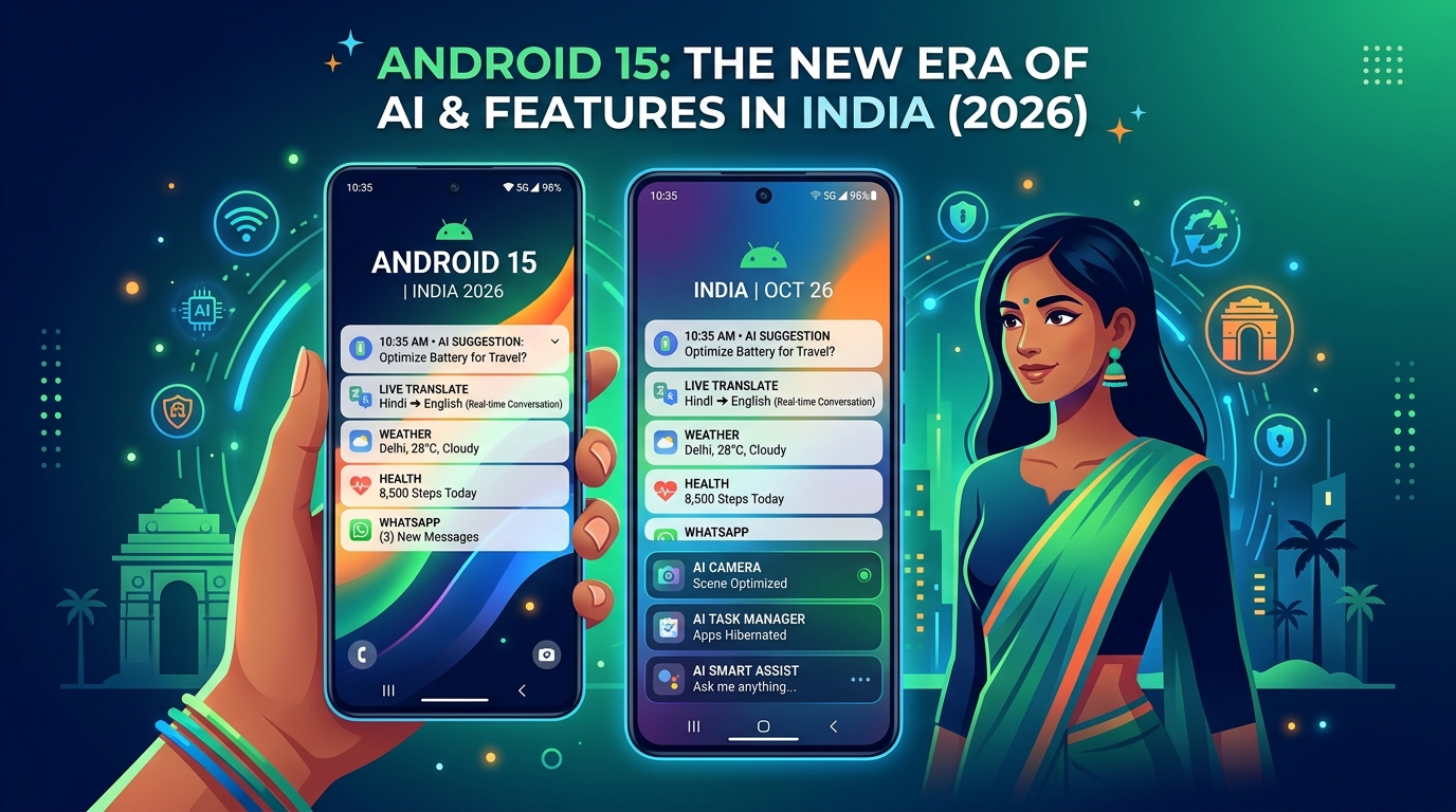 Android 15 ke Top New Features Jo India Mein Milenge — Complete Hindi Guide 2026