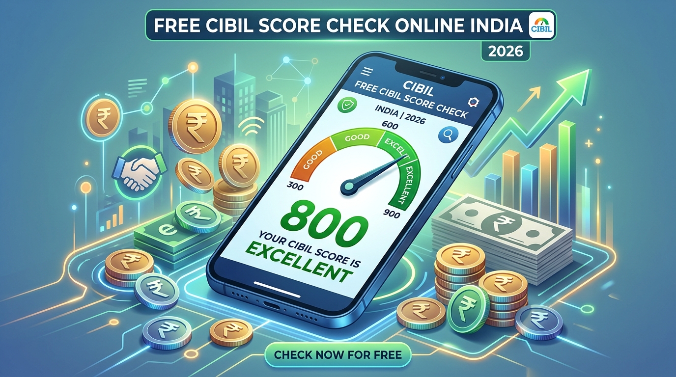 Free CIBIL Score Check Kaise Karein Online 2026 — 5 Safe Apps & Tips