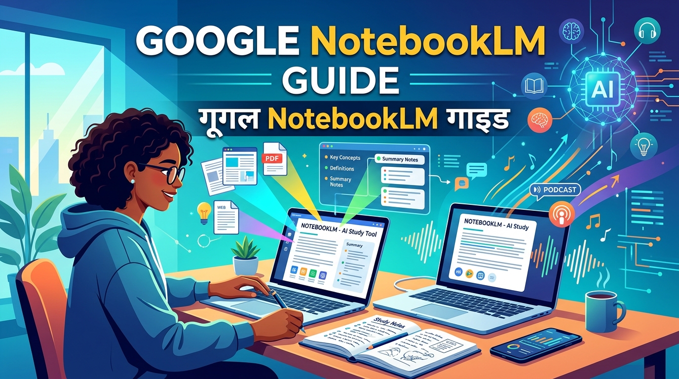 Google NotebookLM Kya Hai? Students Ke Liye AI Study Partner (Audio Podcast & Notes Summary)