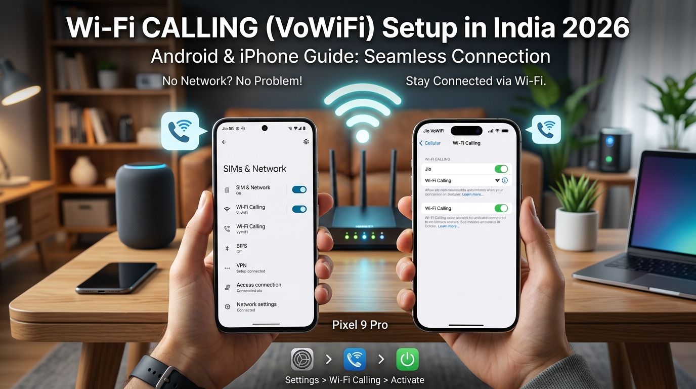 Wi-Fi Calling (VoWiFi) Kya Hai aur Kaise Chalu Karein — Android & iPhone Guide